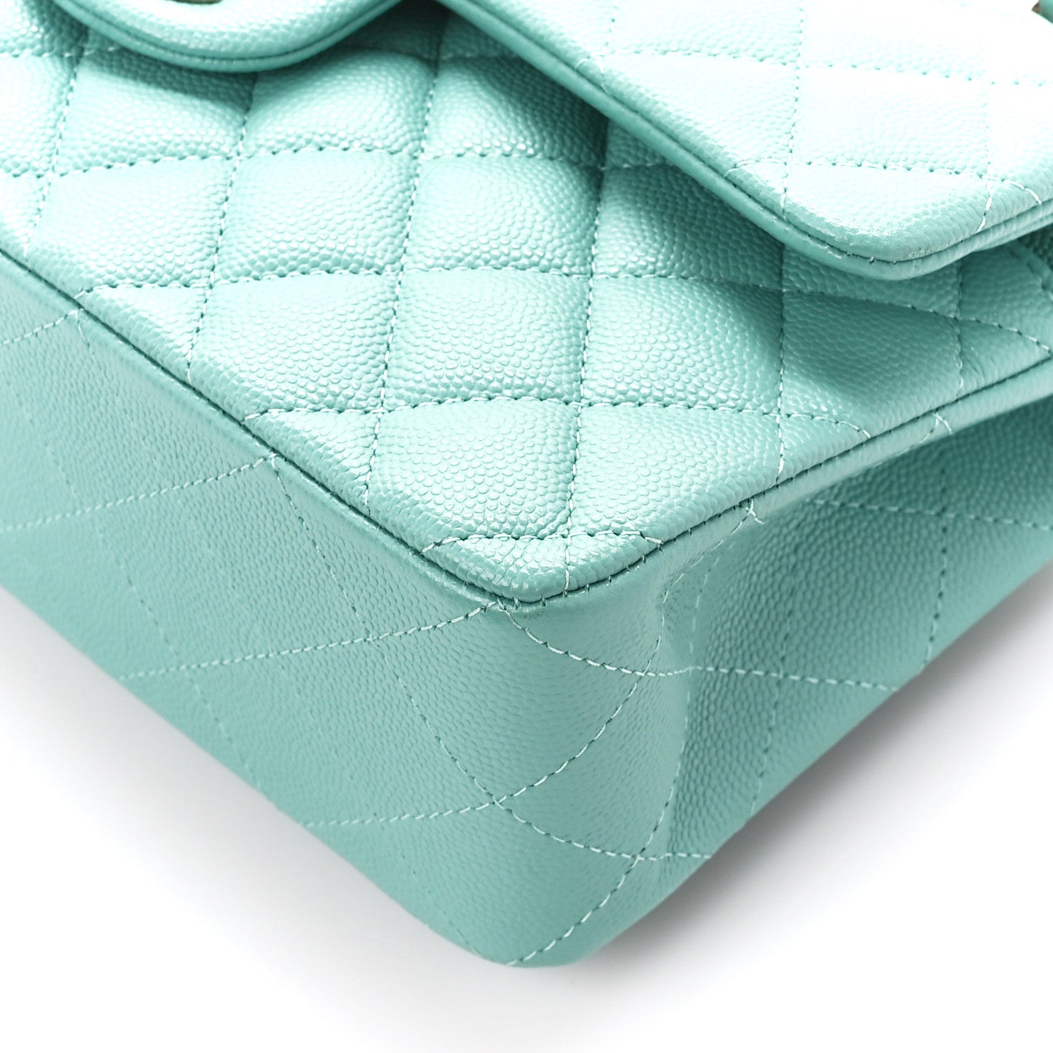 Chanel Caviar Quilted Small Double Flap Light Green 11 of 12
