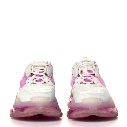 Balenciaga Fabric Mesh Clear Sole Womens Triple S Sneakers 41 White Pink 2 of 8