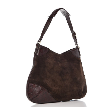 Gucci Guccissima Suede Hasler Hobo Dark Brown 3 of 16