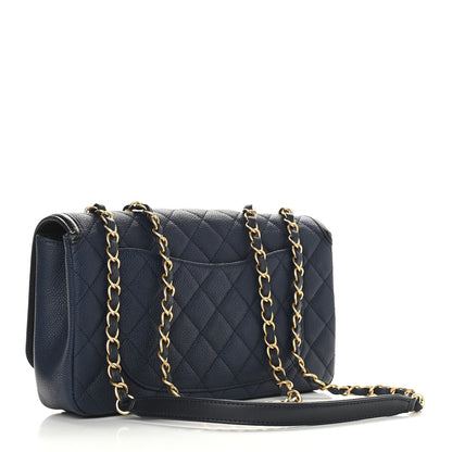 Chanel Caviar Quilted Medium CC Filigree Flap Navy Black 3 of 9