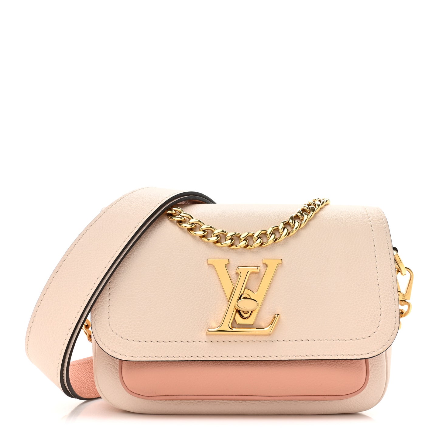 Grained Calfskin Lockme Tender Quartz Rose Trianon