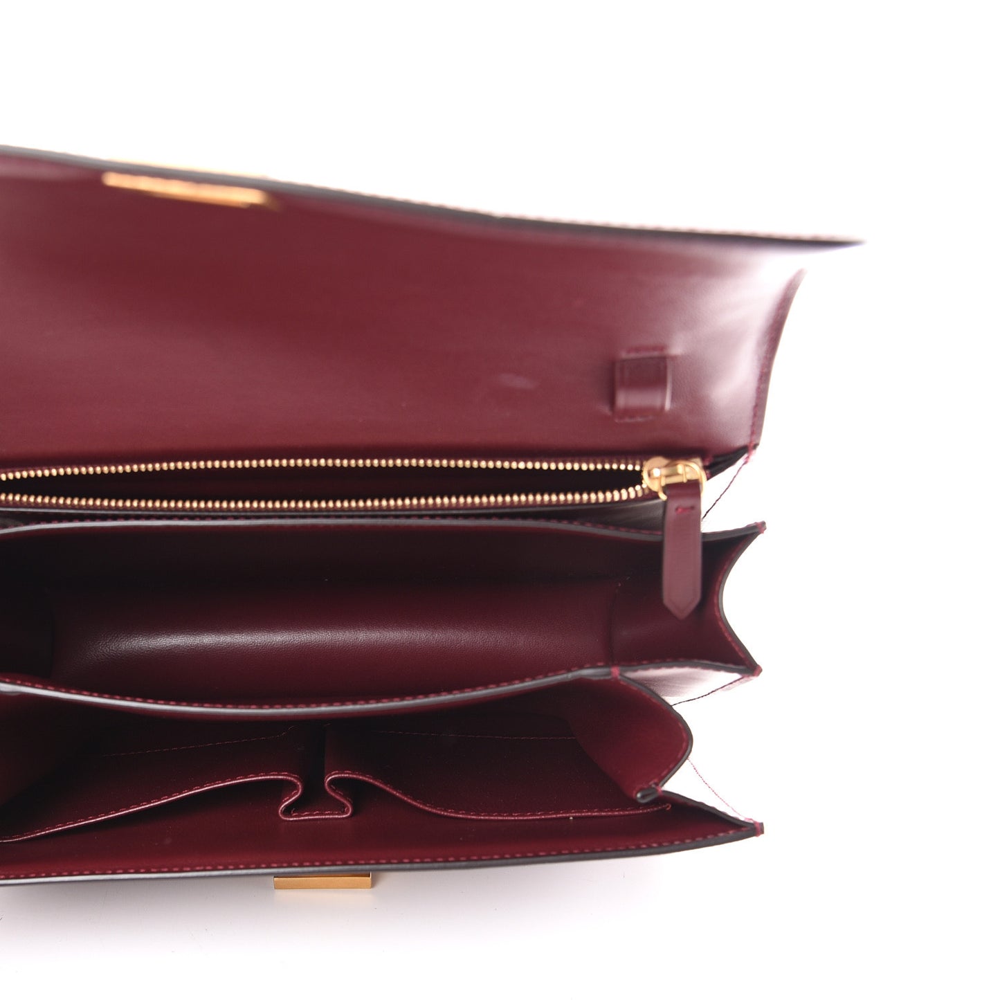 Box Calfskin Medium Classic Box Flap Bag Burgundy