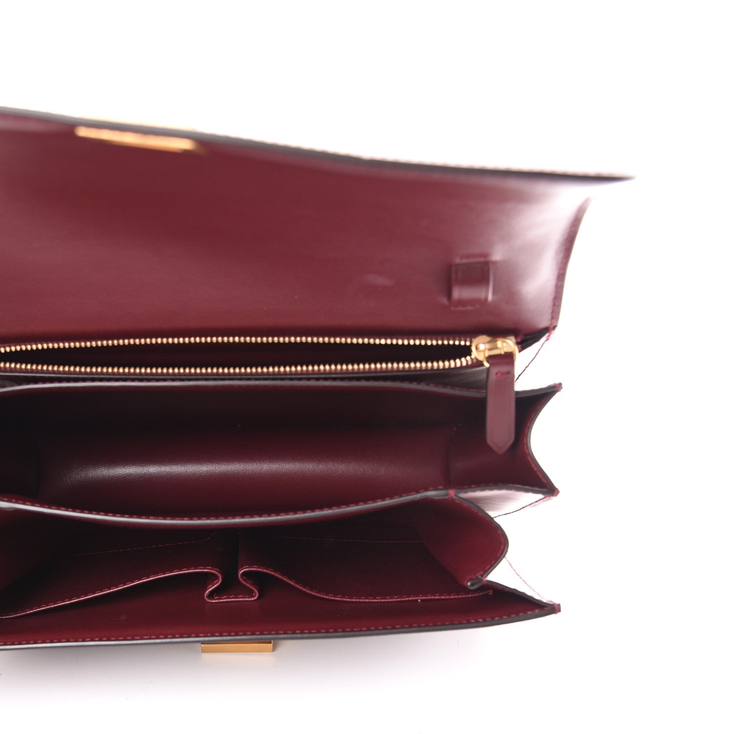 Celine Box Calfskin Medium Classic Box Flap Bag Burgundy 4 of 11