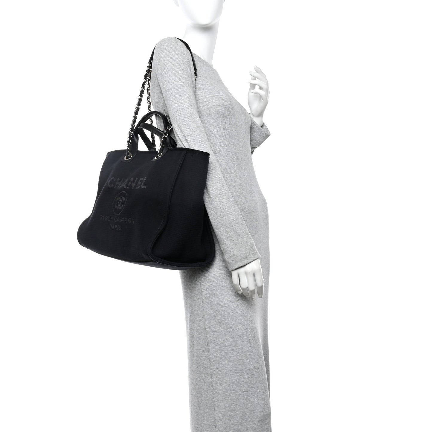 Mixed Fibers Medium Deauville Tote Black