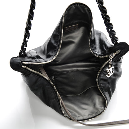Chanel Calfskin Modern Chain Rhodoid Hobo Black 5 of 8