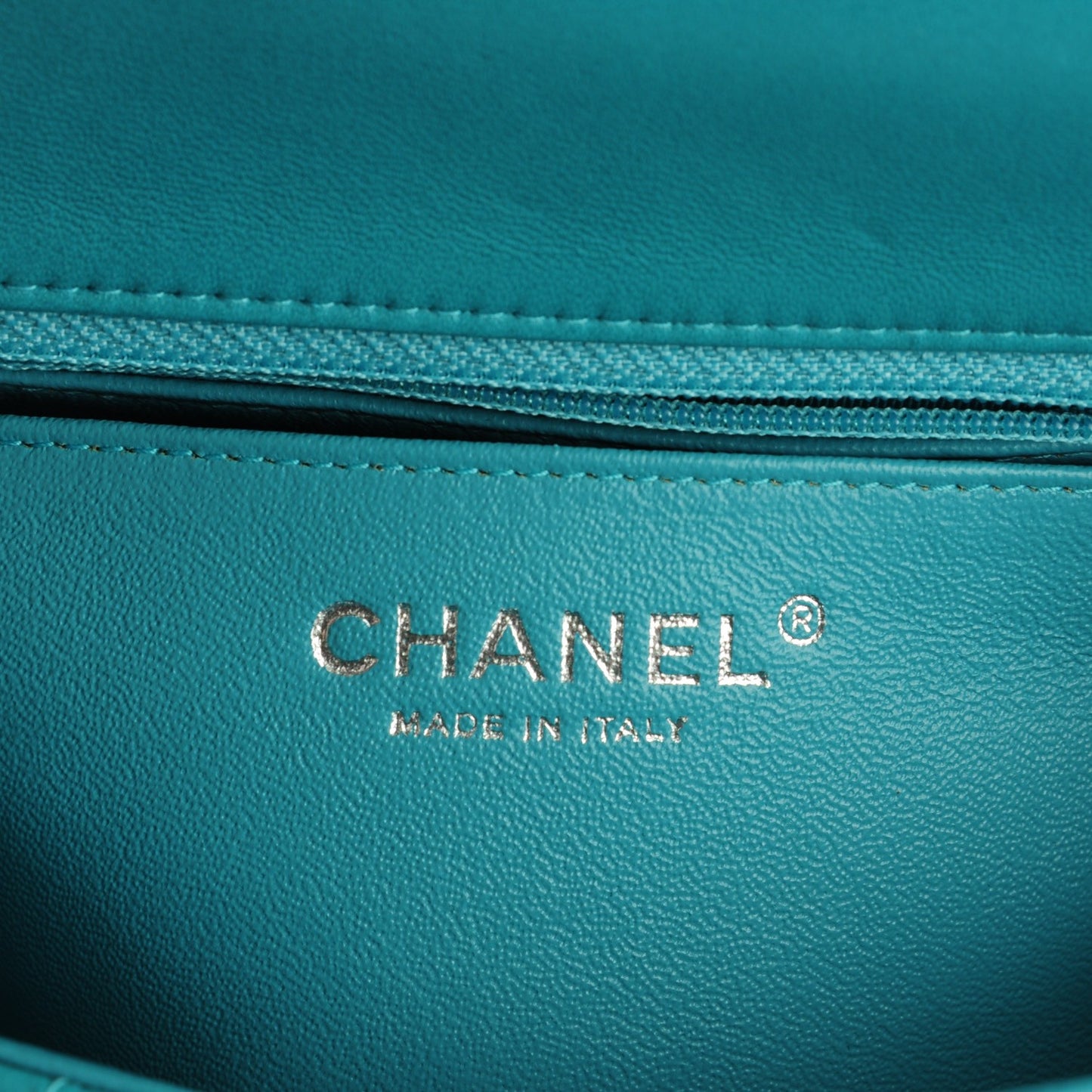 Lambskin Quilted Mini Square Flap Turquoise