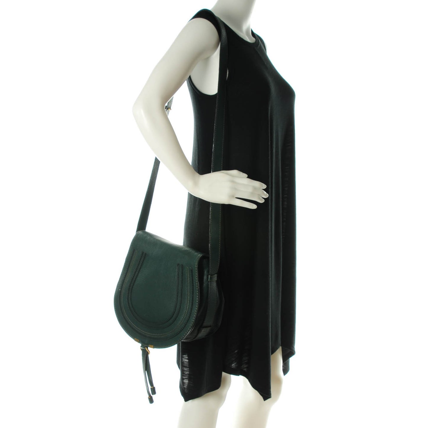 Calfskin Medium Marcie Round Crossbody Bag Epicea