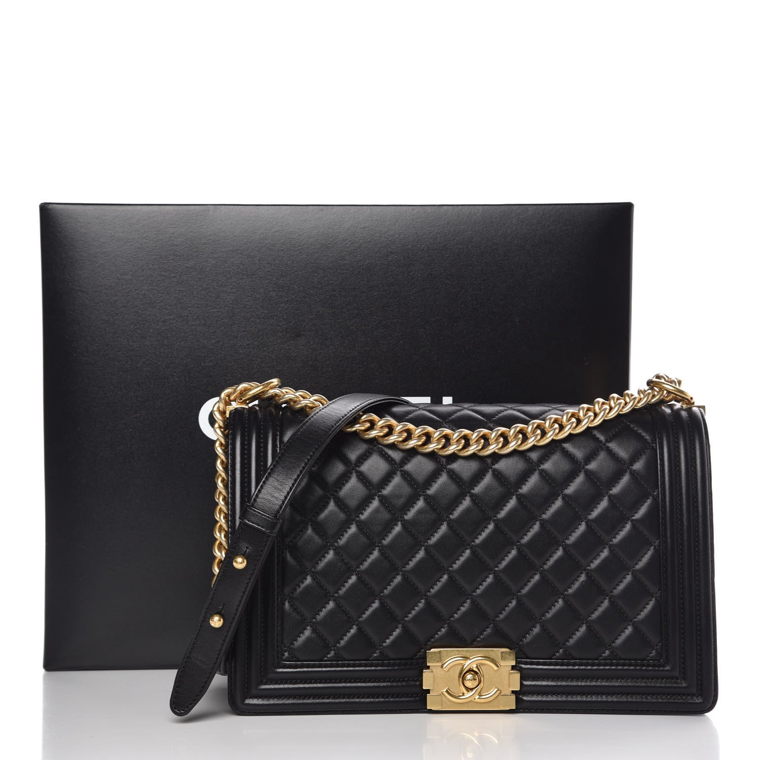 Chanel Lambskin Quilted New Medium Boy Flap Black 10 of 10