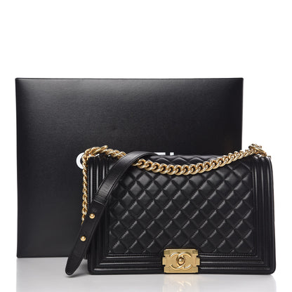 Chanel Lambskin Quilted New Medium Boy Flap Black 10 of 10