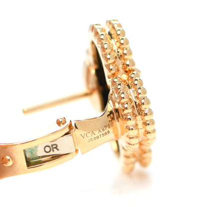 Van Cleef & Arpels 18K Yellow Gold Black Onyx Vintage Alhambra Earrings 4 of 5