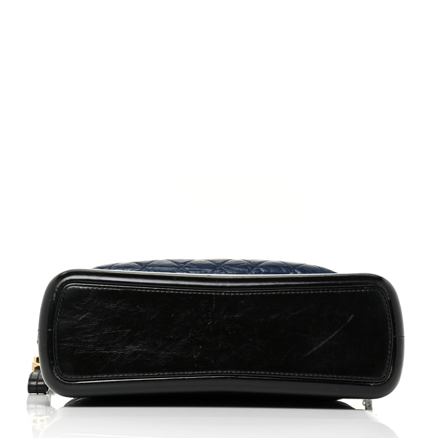 Aged Calfskin Quilted Large Gabrielle Shopping Tote Navy Black