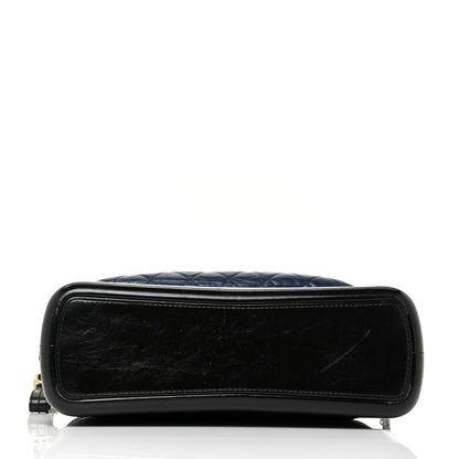 Chanel Aged Calfskin Quilted Large Gabrielle Shopping Tote Navy Black 23 of 25