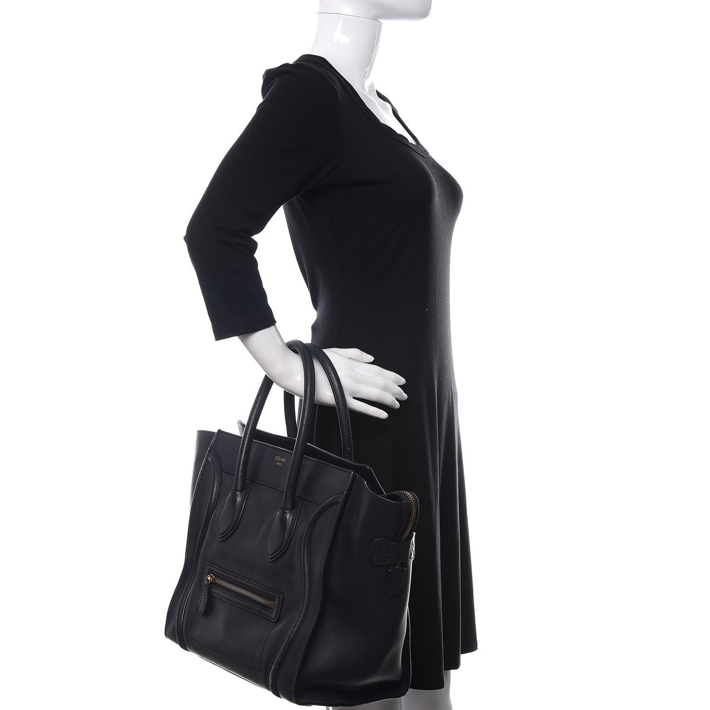 Smooth Calfskin Mini Luggage Navy Blue