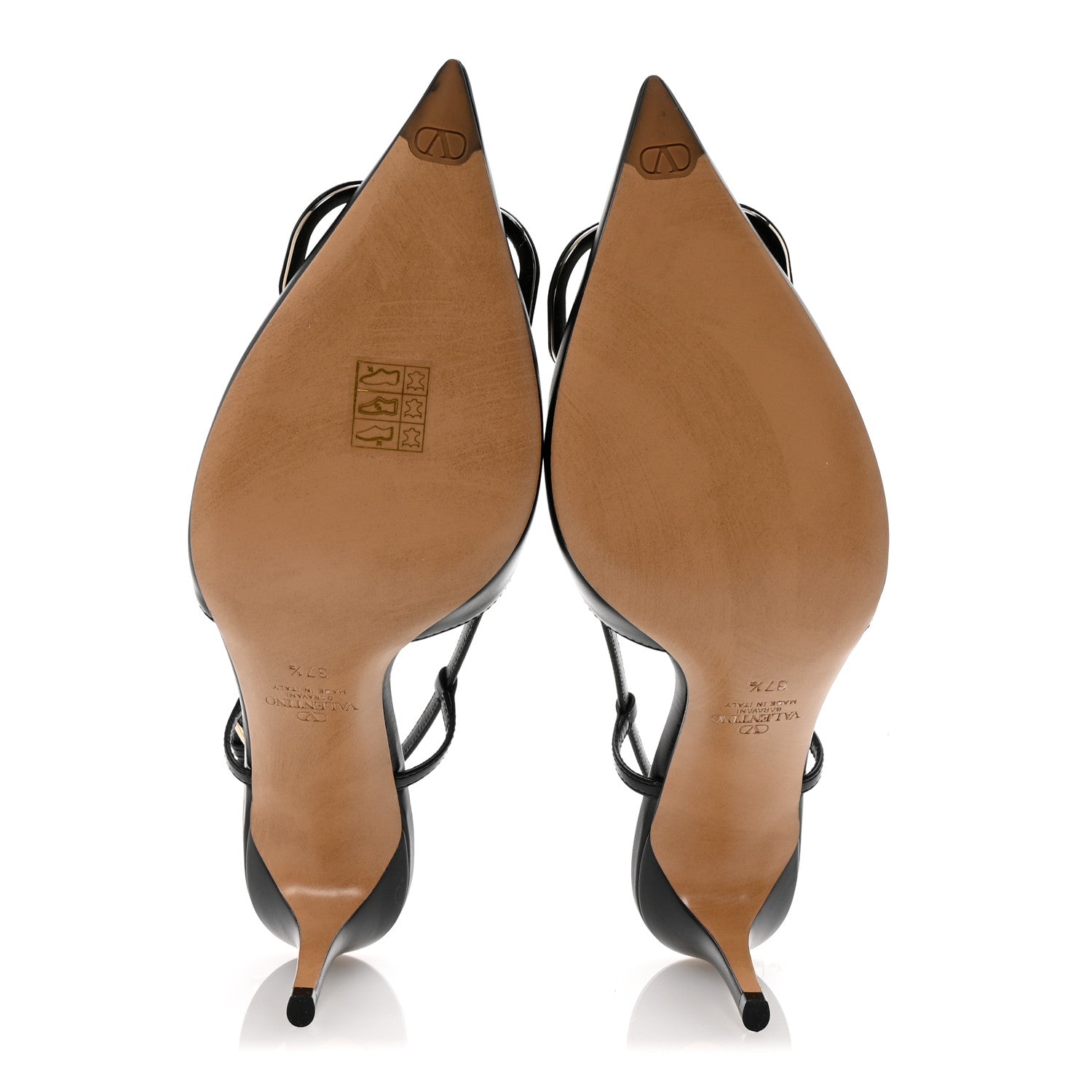 Valentino Garavani Calfskin Tonal Vlogo Slingback 80mm Pumps 37.5 Black 6 of 10