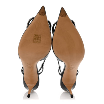 Valentino Garavani Calfskin Tonal Vlogo Slingback 80mm Pumps 37.5 Black 6 of 10