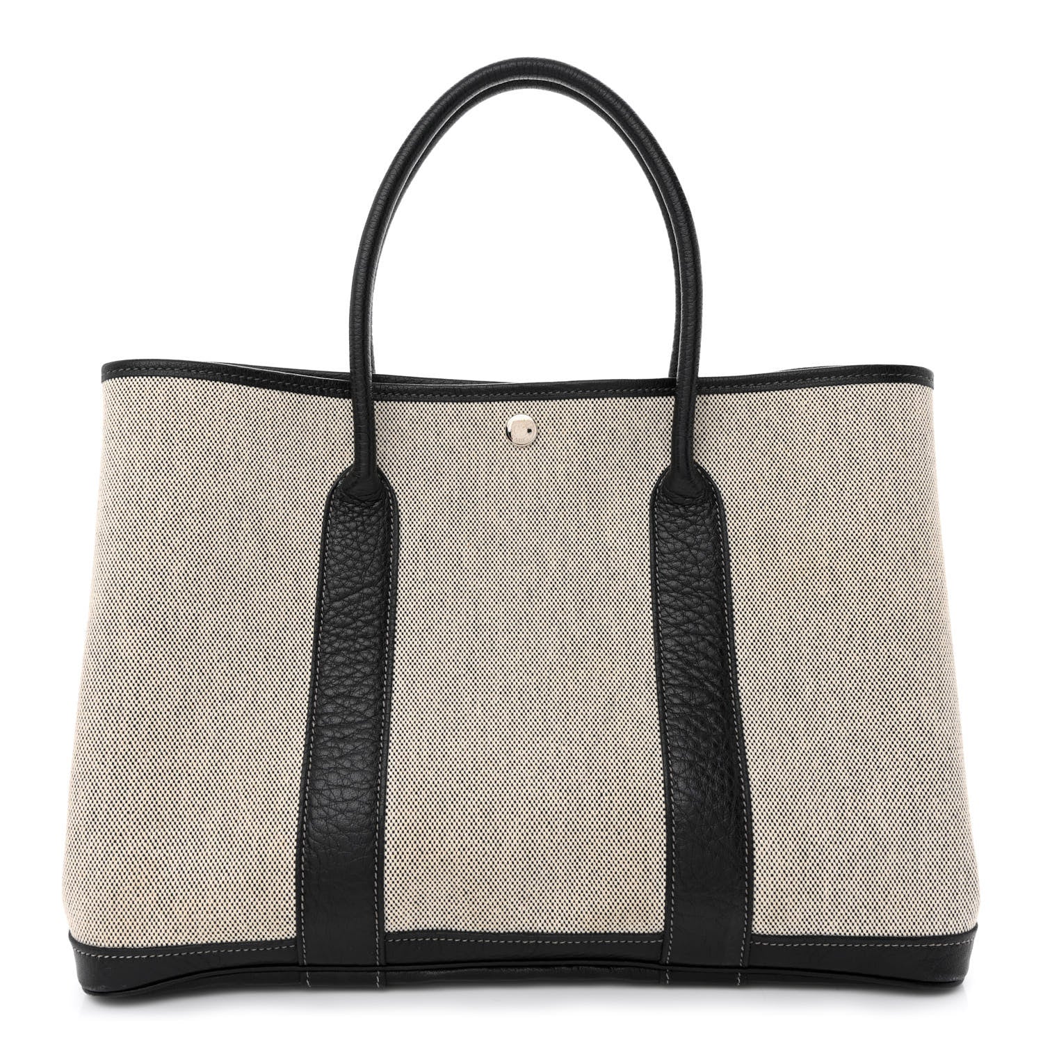 Hermes Twill H Negonda Garden Party 36 MM Tote Ecru Black 1 of 12
