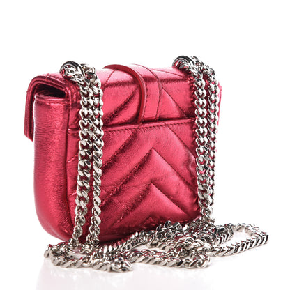 Saint Laurent Metallic Sheepskin Matelasse Monogram Micro College Bag Porpora 3 of 8