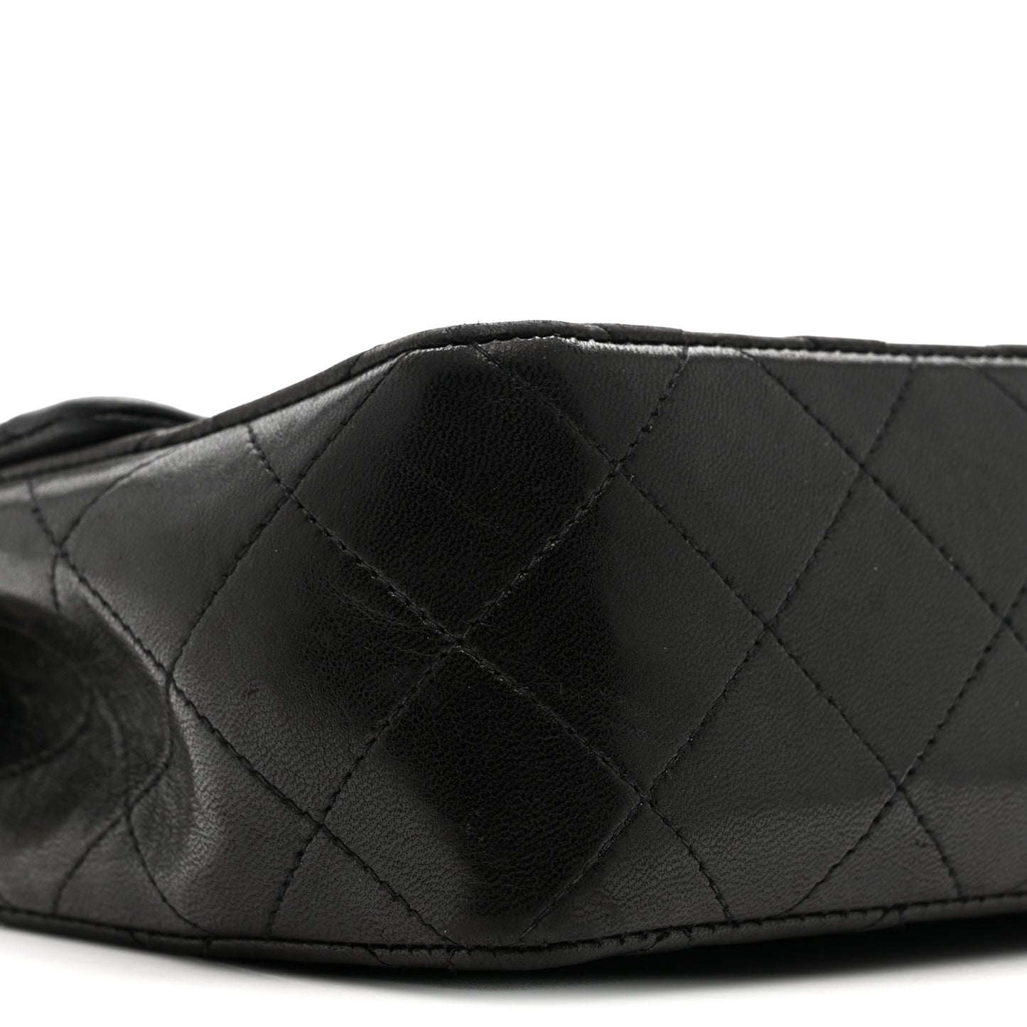 Lambskin Quilted Mini Square Flap Black