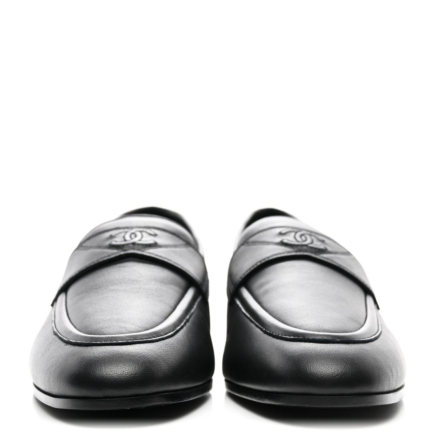 Calfskin Lambskin CC Loafers 38.5 Black