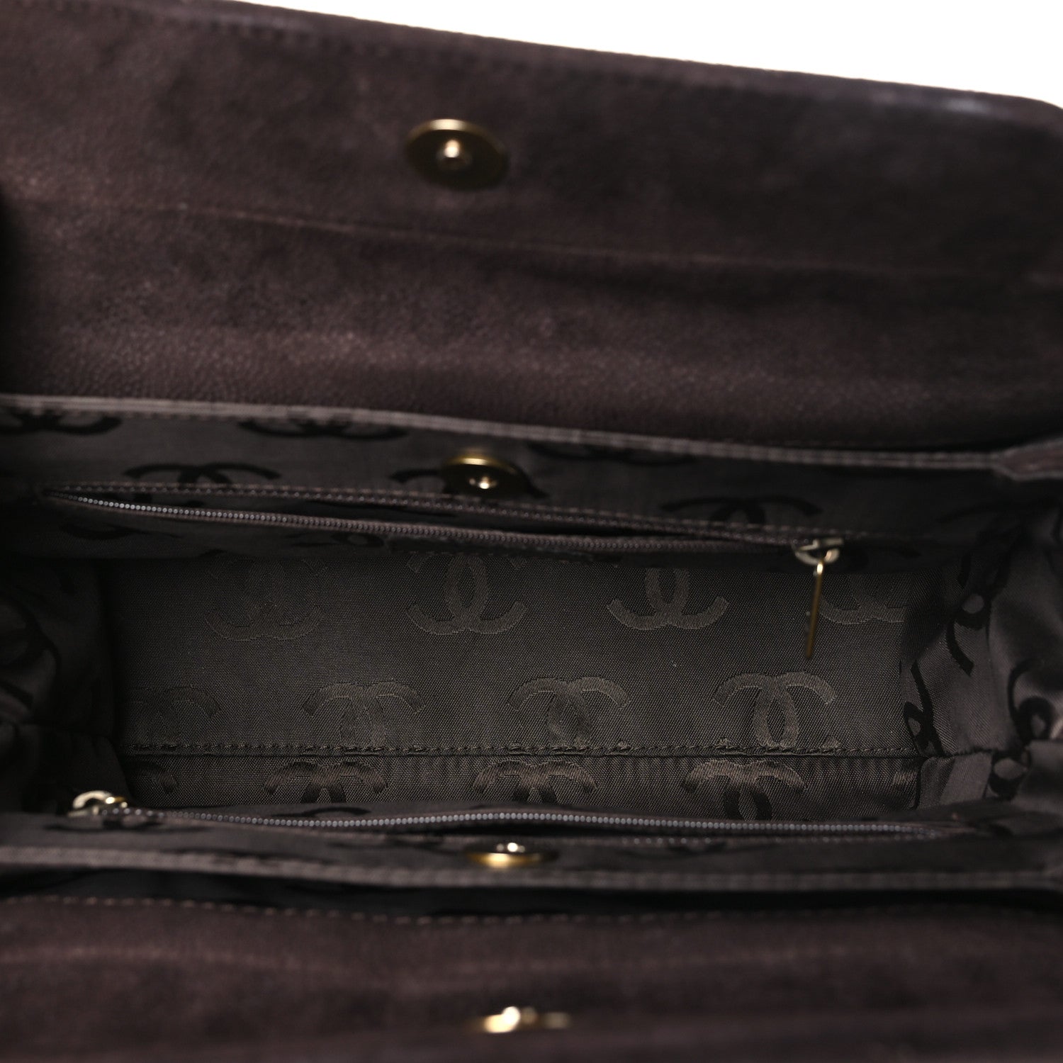 Chanel Suede Caviar Stitched CC Shoulder Bag Brown 5 of 12