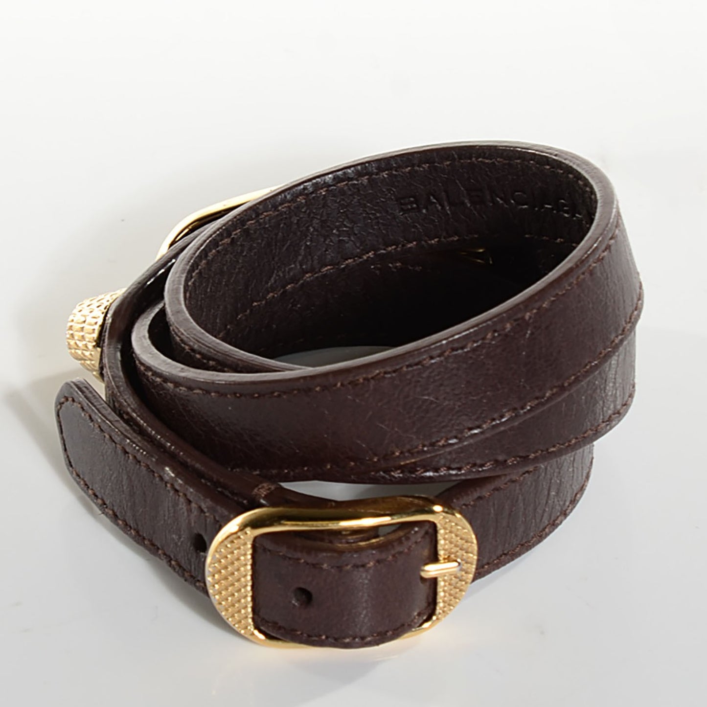 Agneau Giant Gold Triple Tour M Bracelet Cigare Fonce