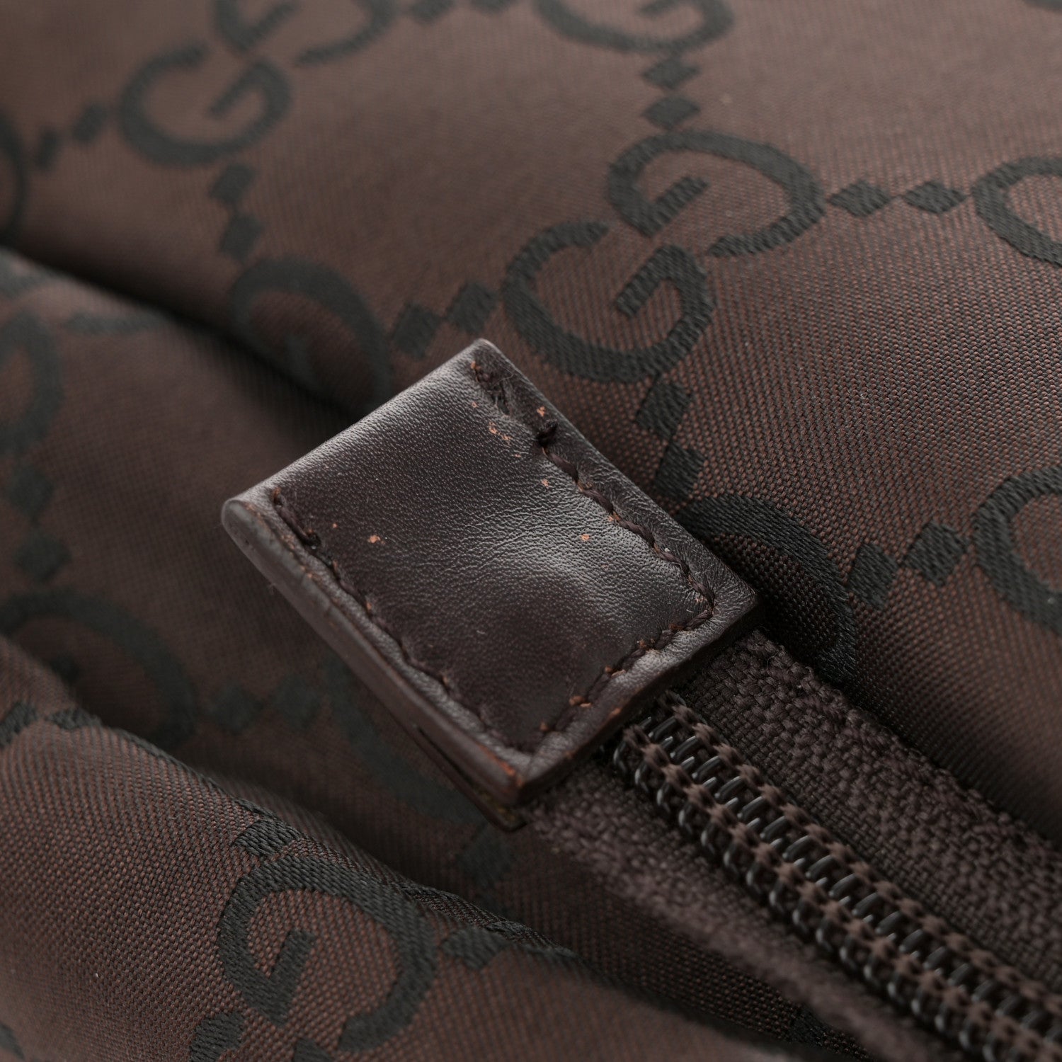 Gucci Nylon Monogram Extra Large Satchel Dark Brown 12 of 13