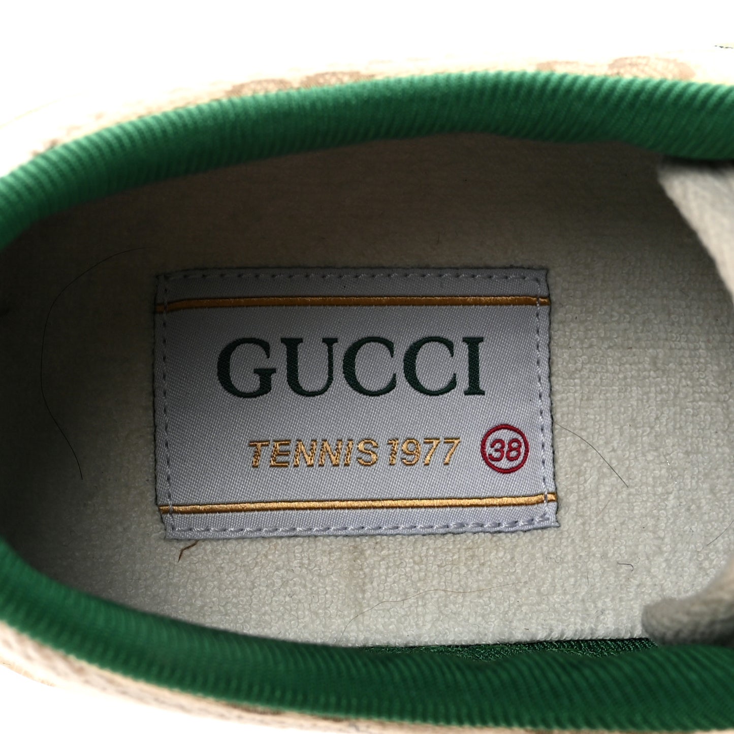 GG Monogram Web Womens 1977 Tennis Sneakers 35.5 Beige Ebony Mystic White 38 Beige Ebony Mystic White