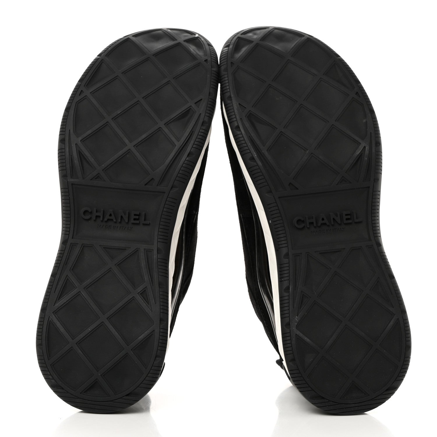 Chanel Suede Calfskin Nylon Grosgrain CC Sneakers 37.5 Black 5 of 9
