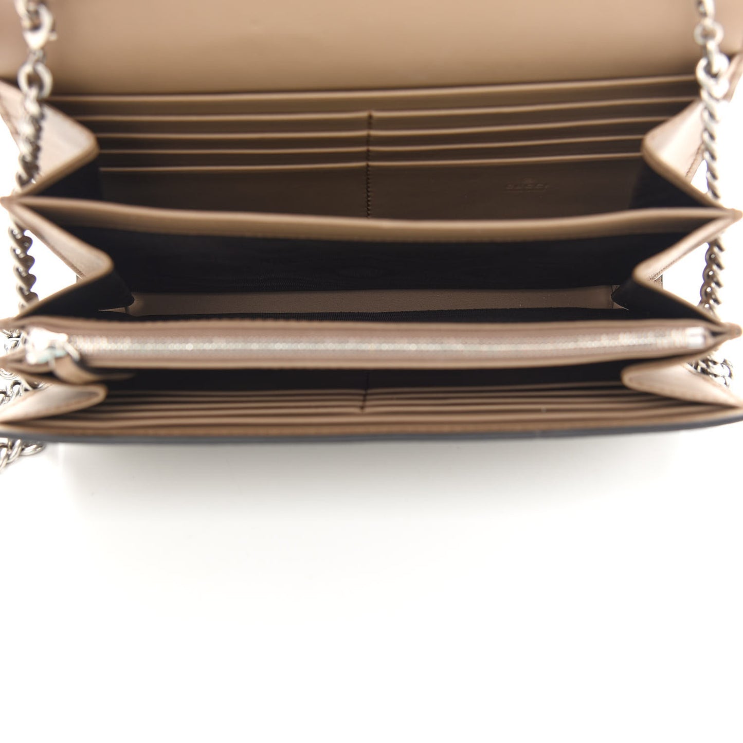 GG Supreme Monogram Mini Dionysus Chain Wallet Beige Taupe