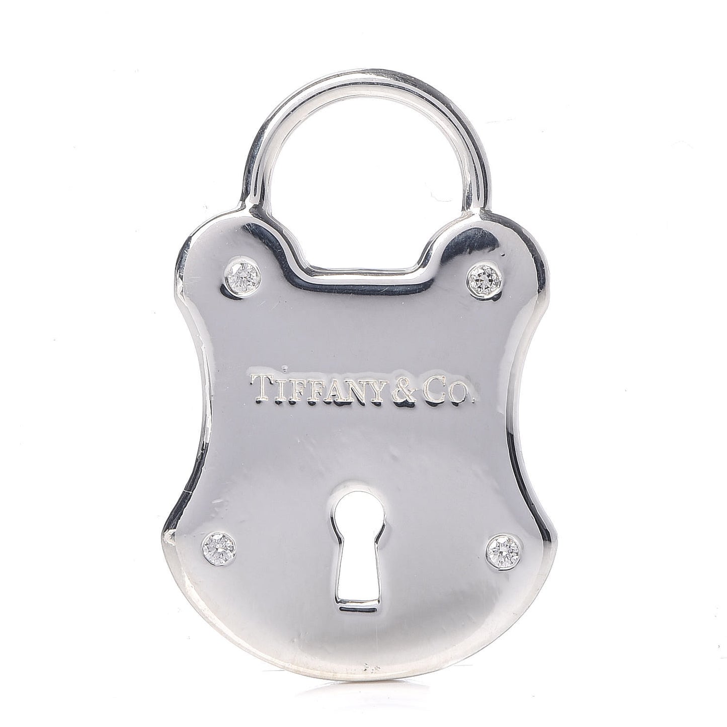 Sterling Silver Diamond Lock Pendant