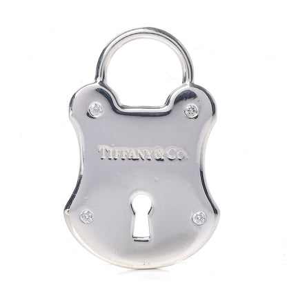 Tiffany Sterling Silver Diamond Lock Pendant 1 of 3