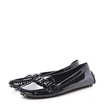 Louis Vuitton Patent Calfskin Oxford Loafers 37.5 Black 3 of 8