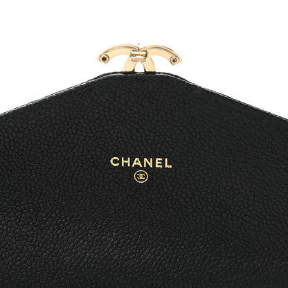 Chanel Caviar Quilted CC Box Gusset Flap Wallet Black 6 of 9