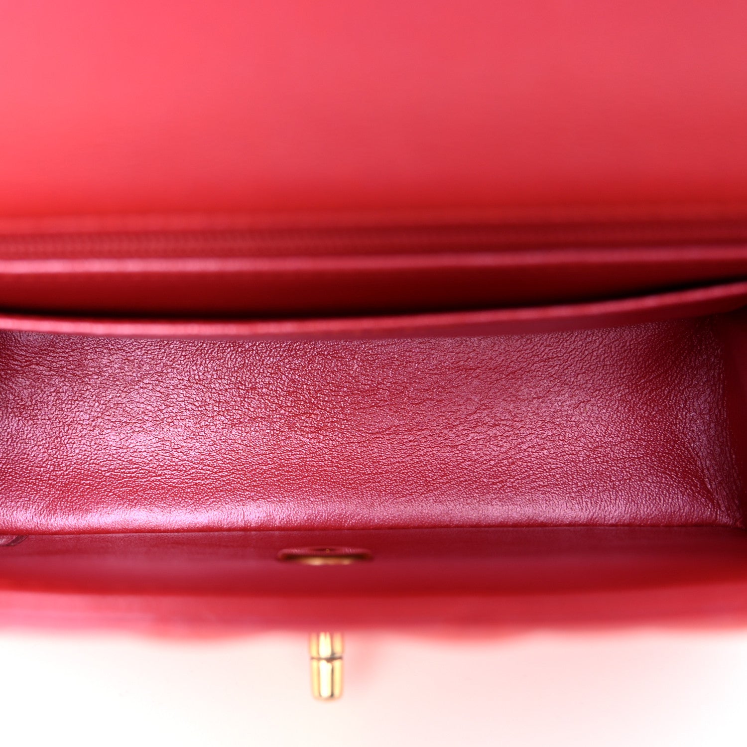 Chanel Iridescent Lambskin Quilted Mini Top Handle Rectangular Flap Red 5 of 10