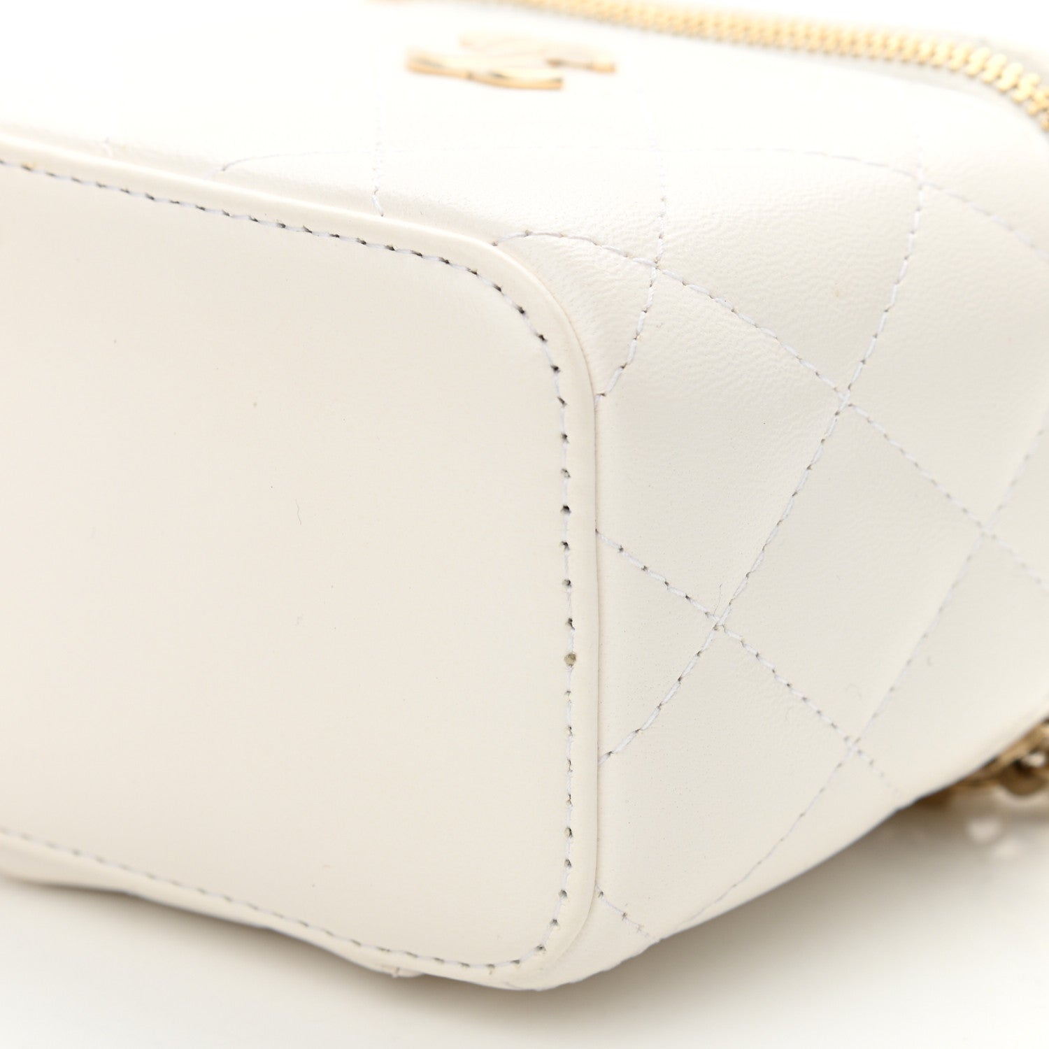 Chanel Lambskin Quilted My Chanel Lady Vanity Case With Chain White 10 of 11