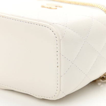 Chanel Lambskin Quilted My Chanel Lady Vanity Case With Chain White 10 of 11