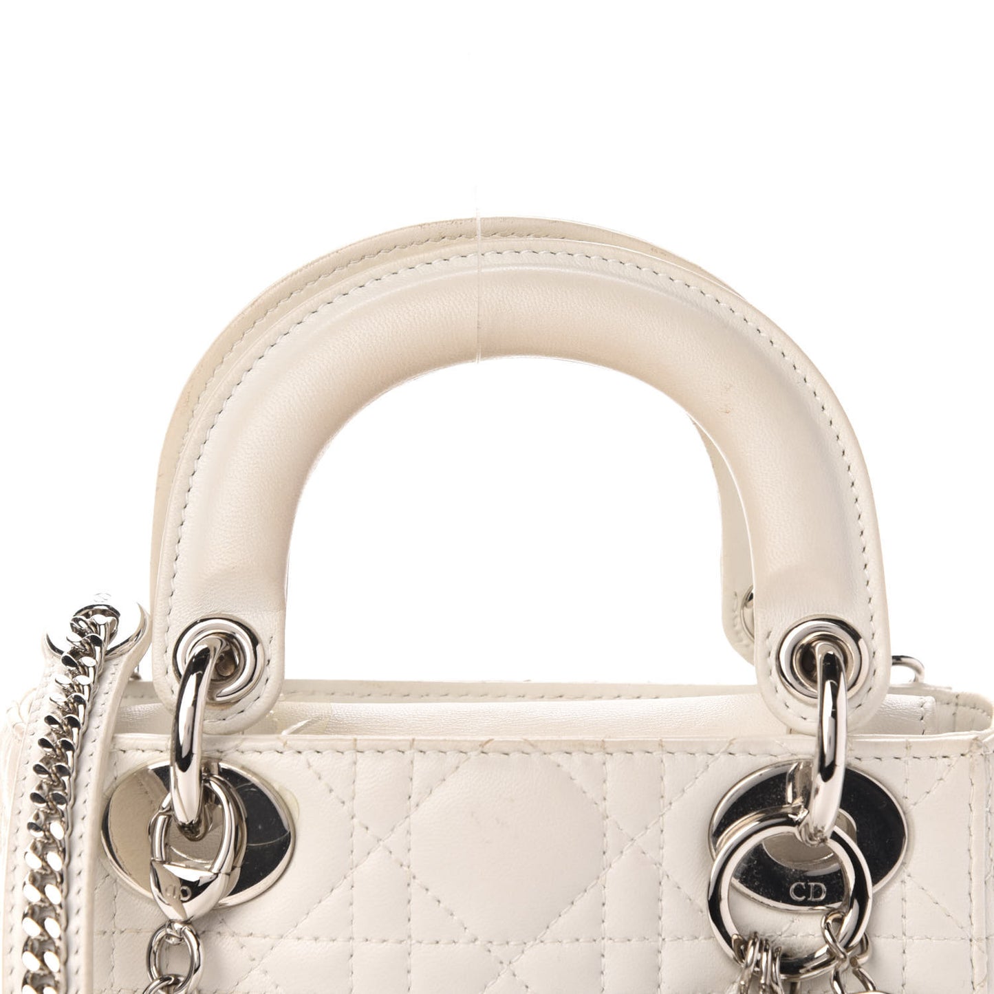 Lambskin Cannage Mini Lady Dior White