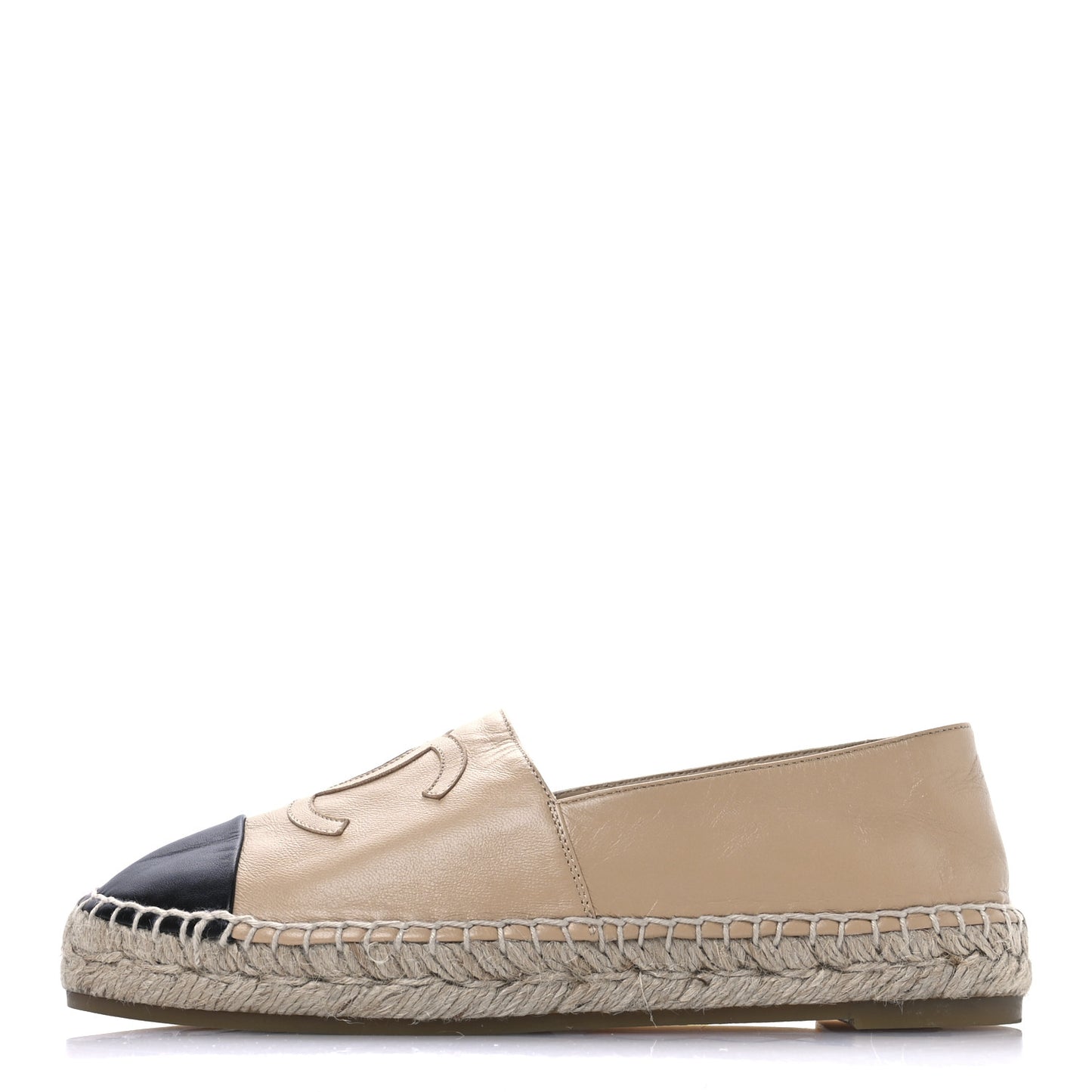 Lambskin CC Espadrilles 37 Beige Black