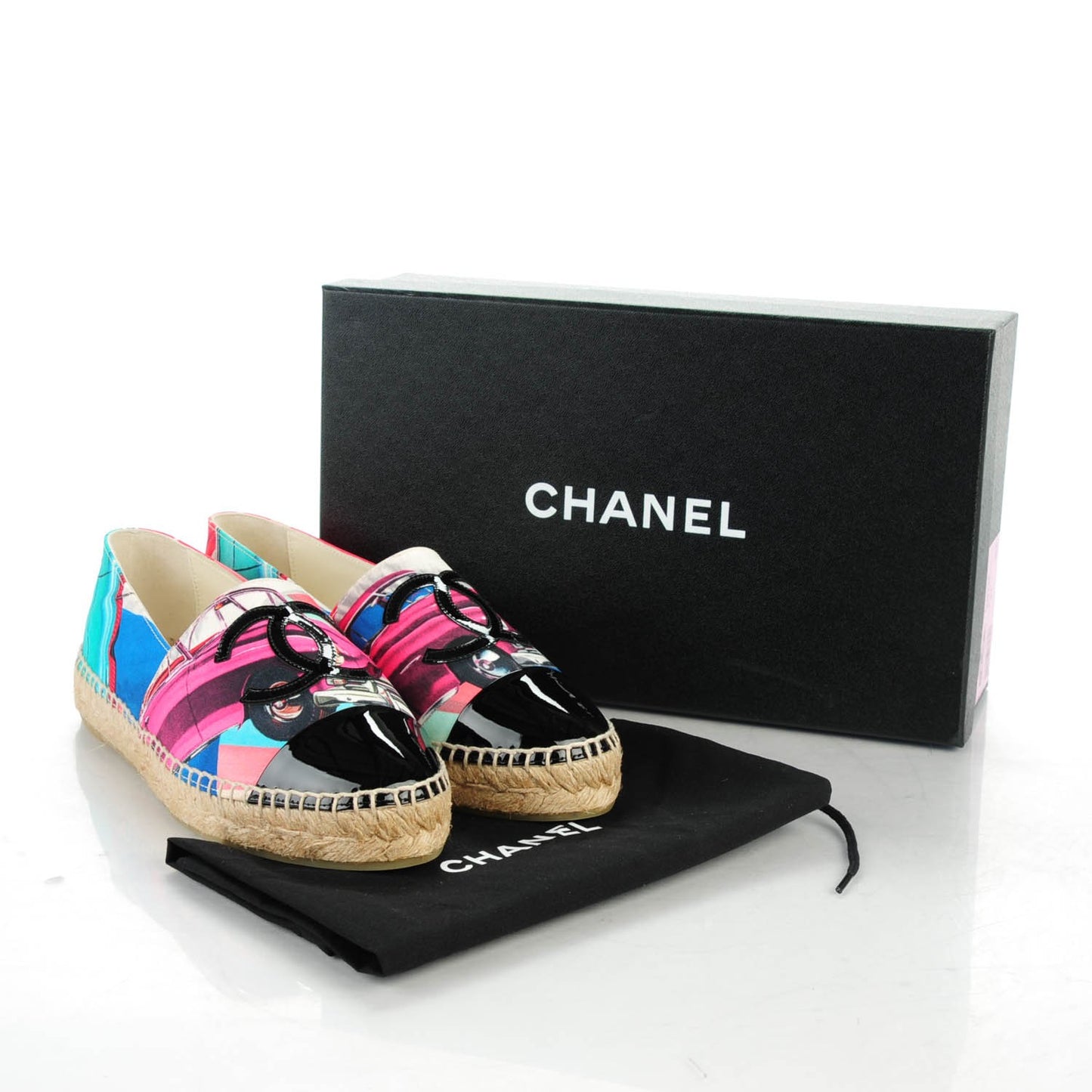 Fabric Patent CC Espadrilles 37 Multicolor Black