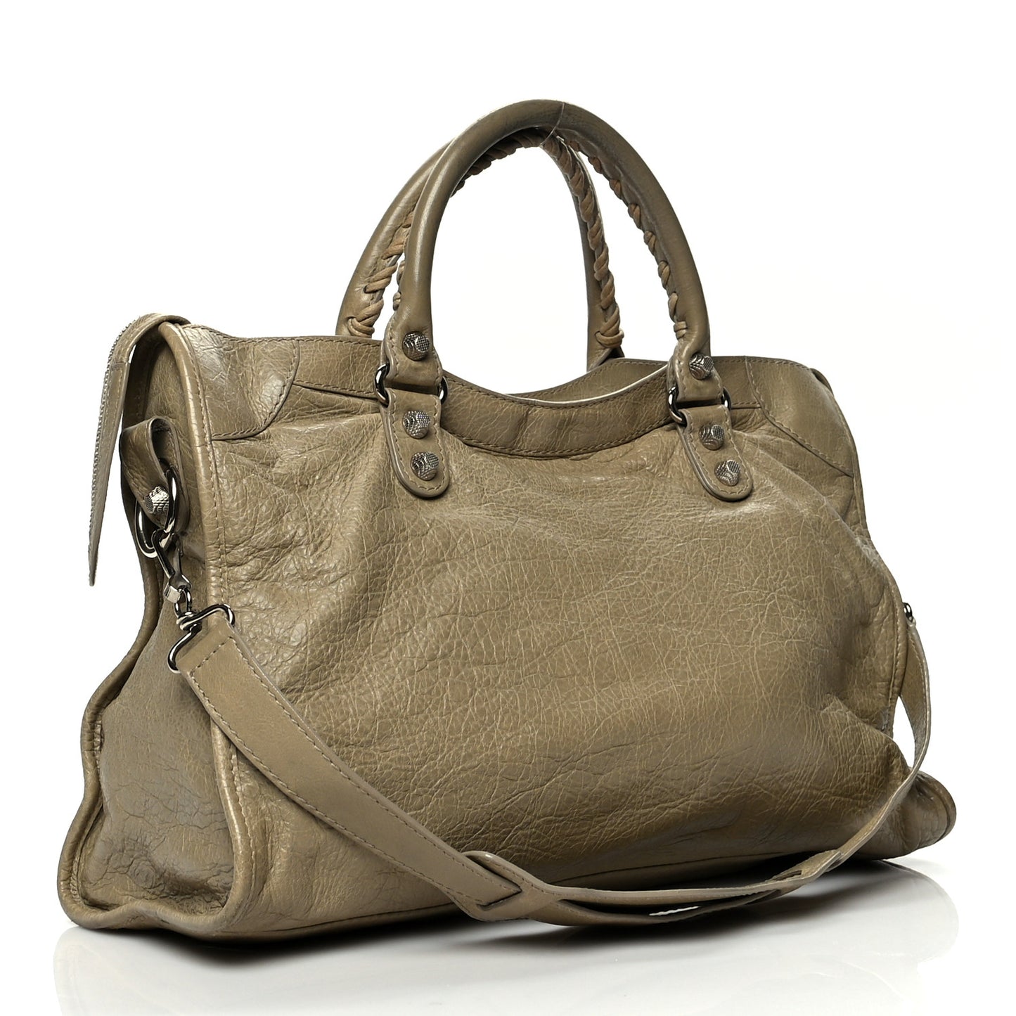 Agneau Giant 12 Silver Hardware City Latte Beige