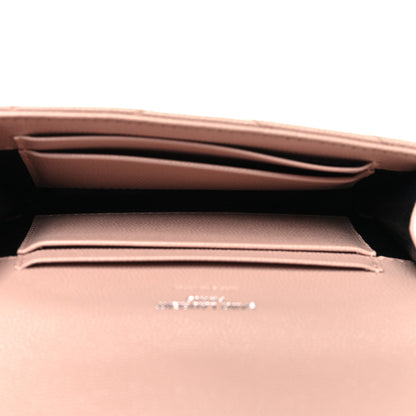 Saint Laurent Grain De Poudre Matelasse Chevron Small Monogram Envelope Wallet Pale Pink 5 of 10