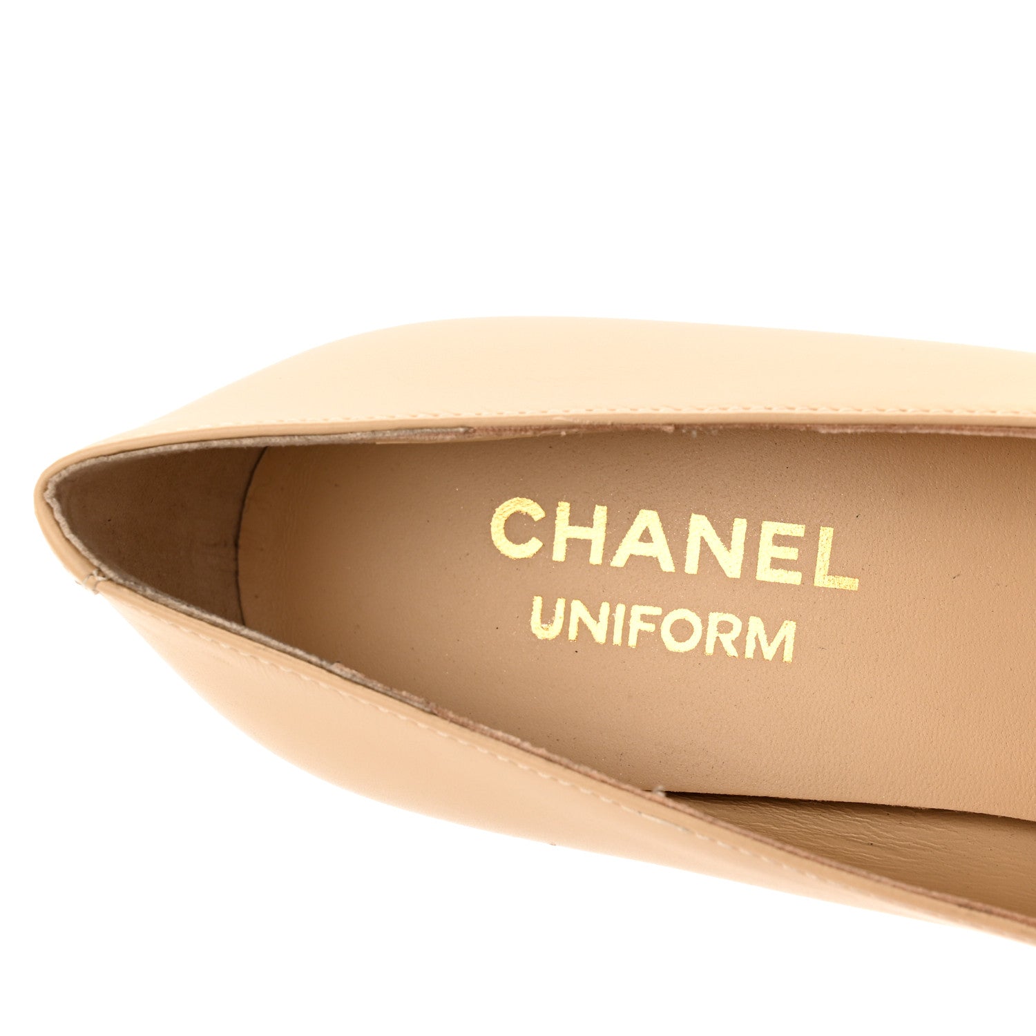 Chanel Lambskin Cap Toe CC Pumps 35.5 Beige Black 7 of 11