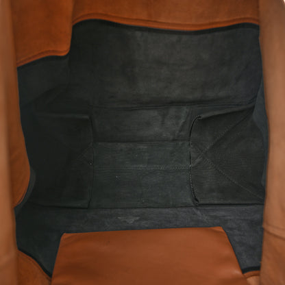 Celine Lambskin Horizontal Bicolor Cabas Camel Black 5 of 13