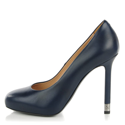 Chanel Lambskin Pumps 36.5 Navy 1 of 10