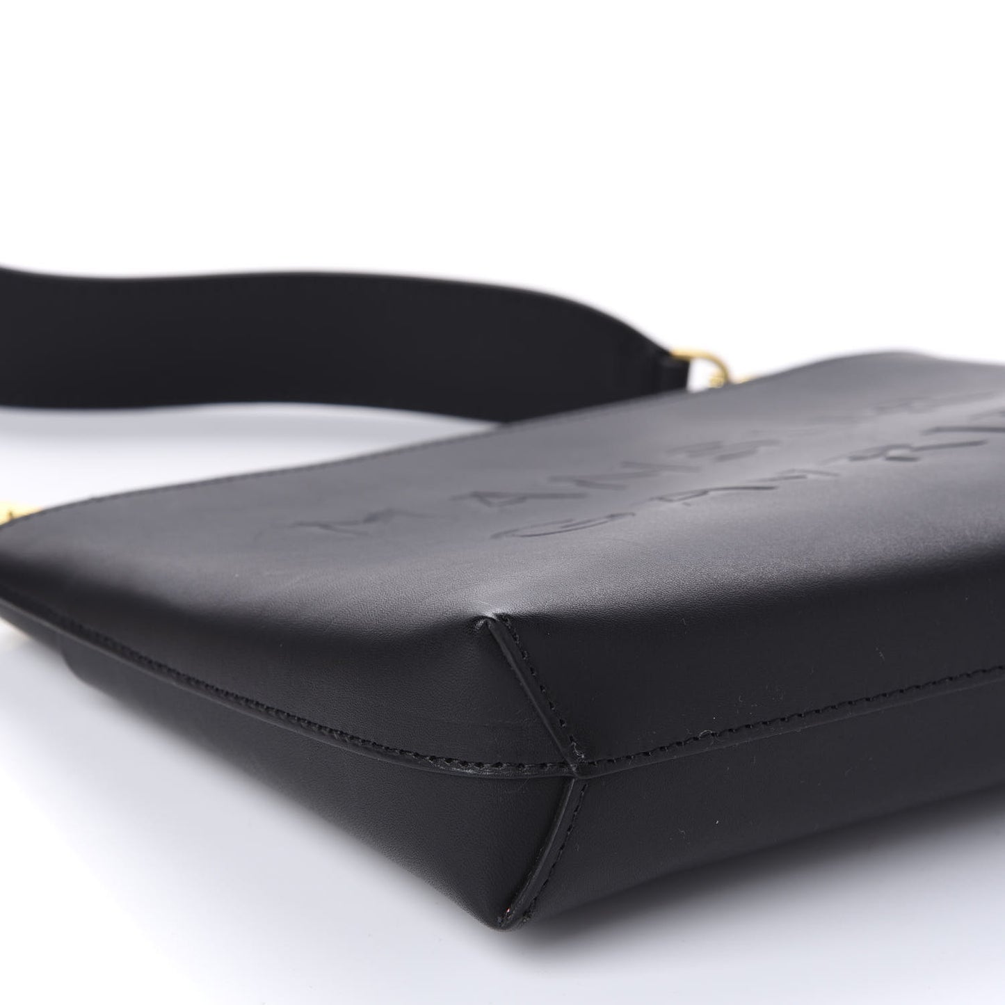 Calfskin Logo Debossed Bag Black