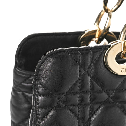 Christian Dior Lambskin Cannage Small Dior Soft Zipped Shopping Tote Black 10 of 12
