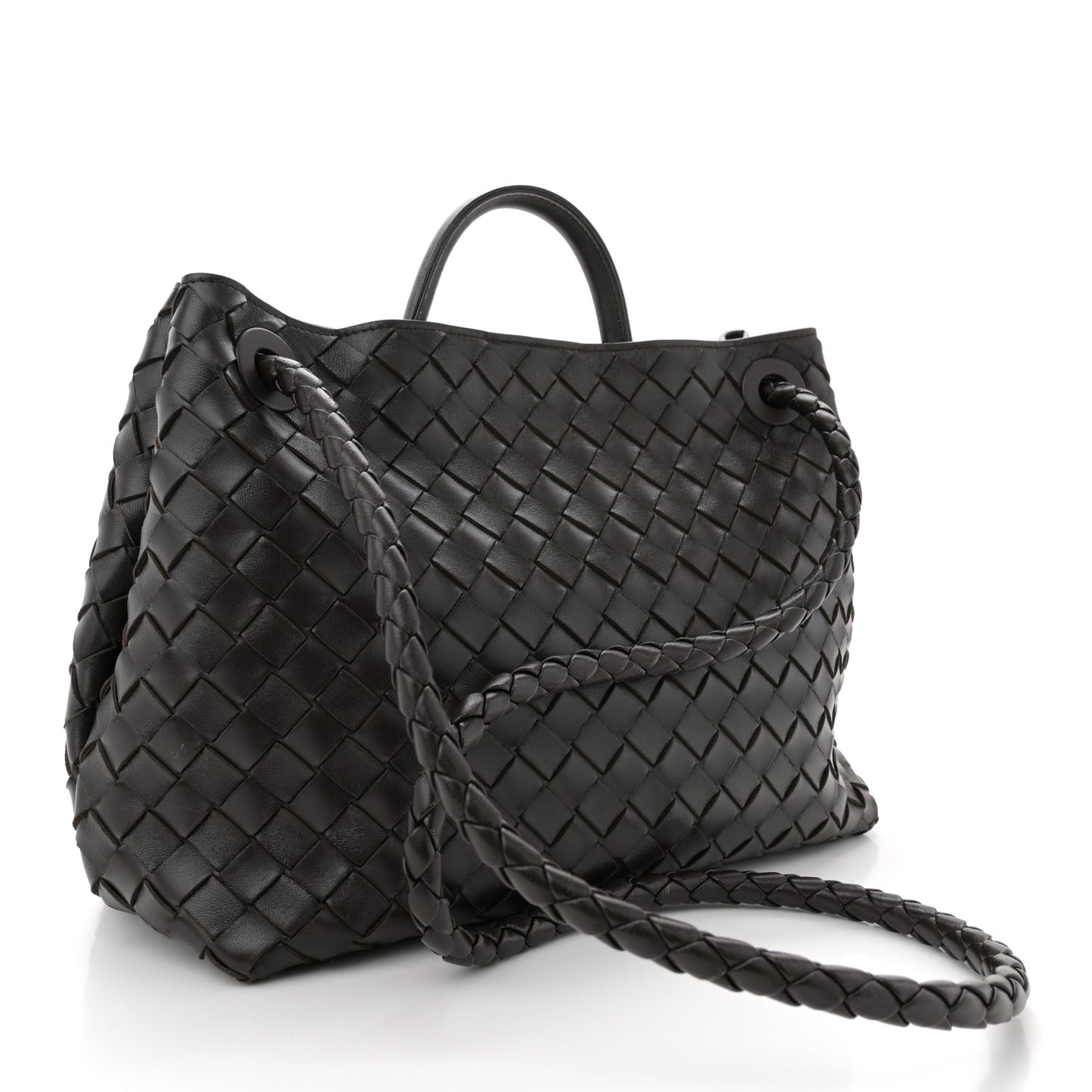 Nappa Intrecciato Medium Andiamo Shoulder Bag Fondant