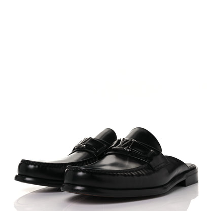 Louis Vuitton Calfskin Major Open Back Loafer 8 Black 3 of 8