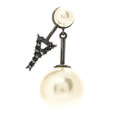 Christian Dior Crystal Pearl My ABCDior Y Tribale Earring Black Silver 1 of 4