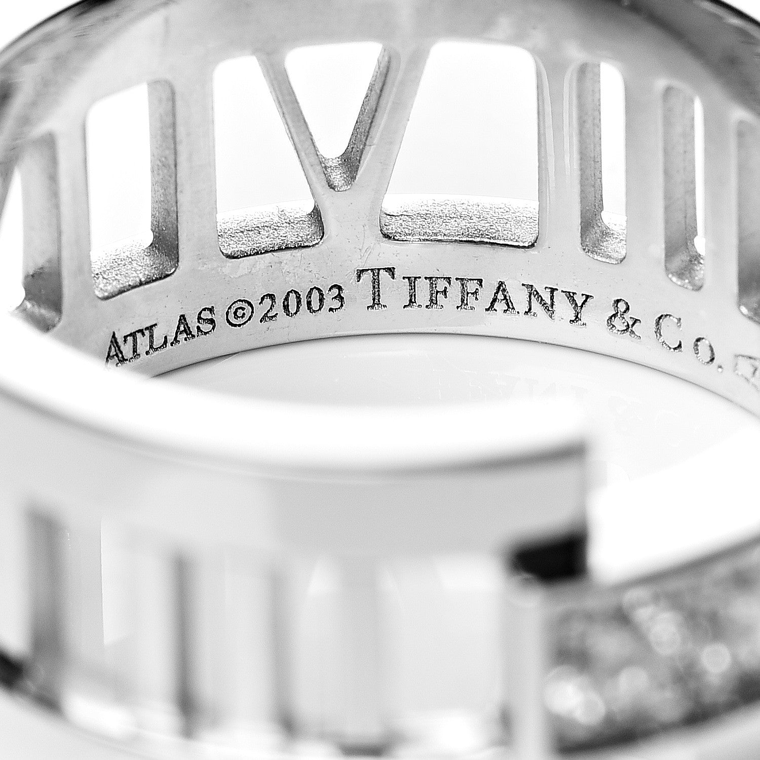 Tiffany 18K White Gold Diamond Open Atlas Ring 55 7.25 4 of 6